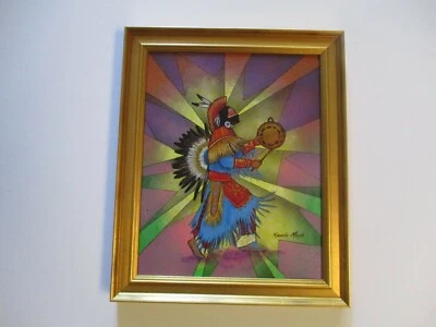 RICARDO MAYA PAINTING ORIGINAL AUTHENTIC CUBAN LISTED NATIVE AMERICAN ABSTRACT - Image 1 of 4