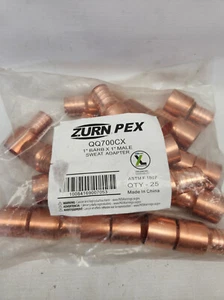 (25pcs) 1" PEX x 1" Copper Fitting Adapter - Male Sweat Adapter QQ700CX - Picture 1 of 3