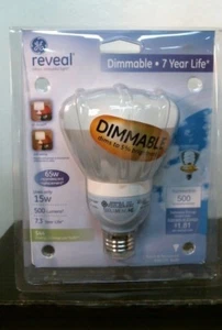 GE Reveal 63522 Dimmable 15 watt Daylight Indoor Floodlight Light Bulb , FS - Picture 1 of 2