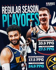 Jamal Murray & Nikola Jokic Playoffs Vergleich Denver Nuggets 8x10 NBA Foto - Bild 1 von 1