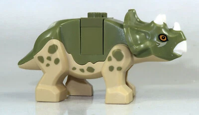 Lego Dinosaur, Triceratops Baby Olive Green Top with White Horns - NEW tricera05 - Image 1 of 4