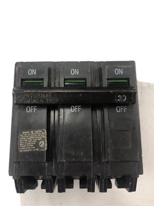 GE 30 Amp 3 Pole Circuit Breakers Bolt On THQB *New Old Stock* Quantity Of 2 - Picture 1 of 8