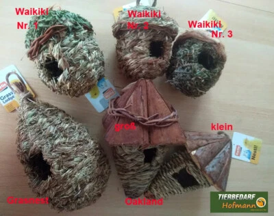 Grasnest hängend geflochten Kanariennest Vogelnest Naturnest Exotenkörbchen - Bild 1 von 4