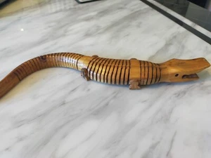 Vintage Wooden Alligator Crocodile Movable Articulating Bendable Hand Carved Toy - Picture 1 of 6