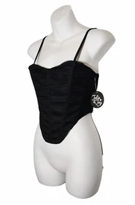 Jolie & Joy Corset Top Womens Jr M Black Mesh Goth Alt Vamp - Picture 1 of 10