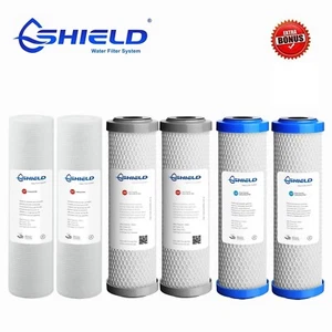 3 Stage Water Filter Replacement Cartridges Pack 10" x 2.5" Sediment Carbon 0.5 - Picture 1 of 1