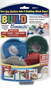 BUILD BONANZA Peel & Stick Tape, Works w/building blocks, 4 colors, 12 feet, New - Picture 1 of 4