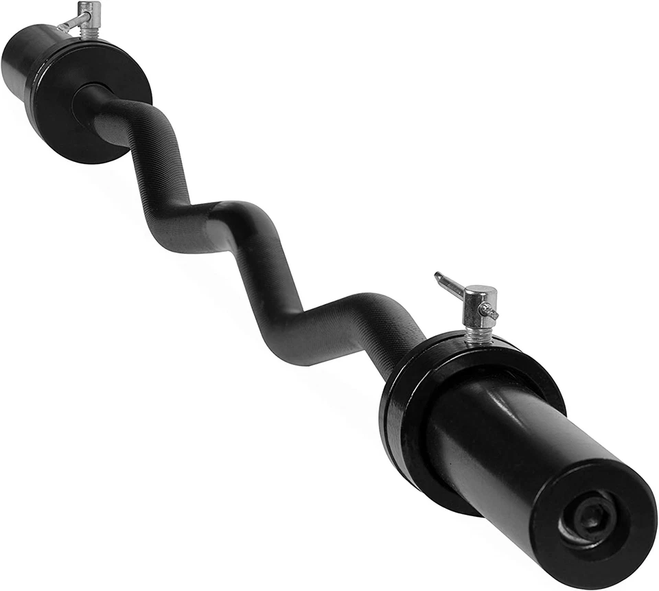 CAP 47-Inch Barbell Olympic EZ Curl Bar- Black