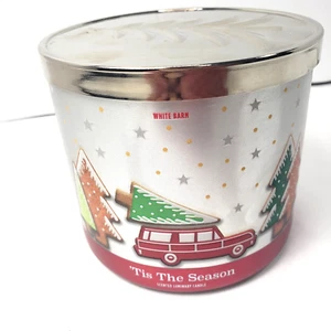 Candela luminosa 3 stoppini White Barn Bath Body Works Tis the Season mela rossa latta+ - Foto 1 di 7