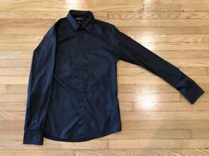 Emporio Armani Men's Casual Button-Down Shirt w Detachable Collar, Medium, Black - Picture 1 of 13