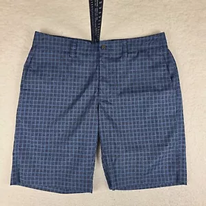 Callaway Shorts Mens 34 Blue Check 10" Inseam Casual Chino Performance Golf - Picture 1 of 10