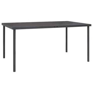 Patio Dining Table with Galss Top Garden Furniture Anthracite Steel vidaXL - Picture 1 of 14