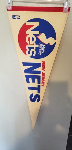 NEW JERSEY NETS  RETRO NBA VINTAGE FELT PENNANT 12X30 INCHES Cover