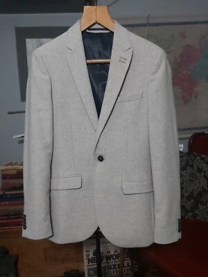 Blazer Topman blanco/marfil ajustado para hombre talla 36 Foto 1 de 4