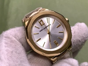 KARL LAGERFELD KL-3403 Silver Dial 10 ATM Gold Tone S/S QUARTZ WOMEN'S WATCH - Picture 1 of 16