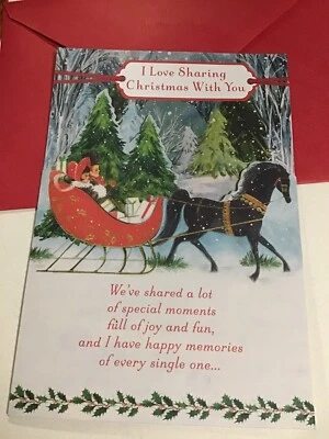 "Tarjeta de felicitación Feliz Navidad esposa esposo amor grande 5,5"" x 8"" sello" Foto 1 de 4