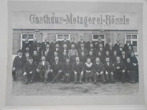 Gasthaus Metzgerei RÖSSLE Dettingen Teck Original Foto um 1900 - Bild 1 von 4