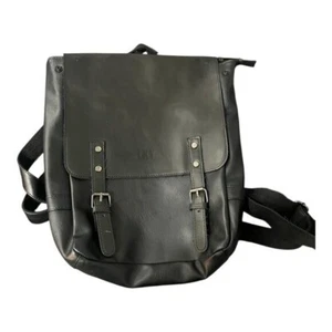 LXY Vegan Leather Backpack Bookbag Gender Neutral Travel Black Book Laptop - Picture 1 of 6