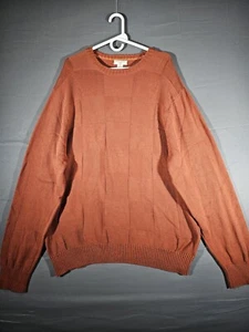 DOCKERS Sweater Men 2XL Orange Boxes Soft Long Sleeve - Picture 1 of 6