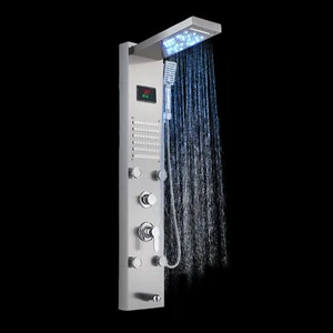 LED Shower Panel Smart Digital LED Shower System with 6 Body Jets Shower Unit - Picture 1 of 11