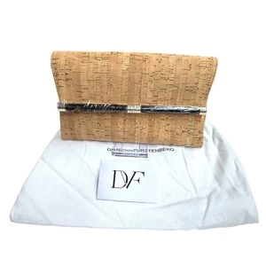 Neu authentisch DVF Diane von Furstenberg 440 Umschlag Clutch Naturkork - Bild 1 von 21