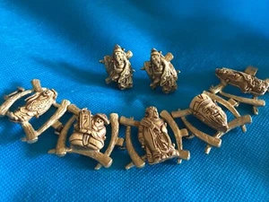Juego de Pendientes de Pulsera con Clip de Colección Colco Chinos Asiáticos Dioses de la Fortuna - Imagen 1 de 11