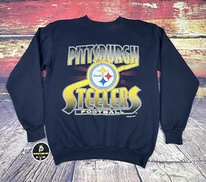Vtg 1995 Pittsburgh Steelers Sweatshirt Football Sweater Shirt 90s Mens Large - Picture 1 of 12