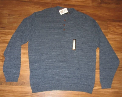 Camisa de manga larga pesada de 3 botones Haggar para hombre, azul, talla XL, nueva, regular $50 Foto 1 de 4