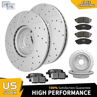 Rotores perforados delanteros y traseros y pastillas de cerámica para Nissan Murano INFINITI QX70 M37 Foto 1 de 4