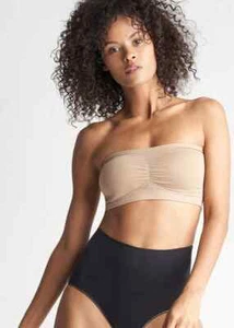 NWT! Yummie Women's Sz M/L Seamless Bandeau Bra w/ Removable Pads Almond YT5-243 - Picture 1 of 9