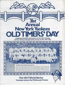 1977 New York Yankees Old Timers Game - 8/13 - Official Program - Picture 1 of 4