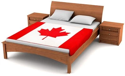 Fuzzy Flags™ Canada Flag Fleece Blanket 80" x 50" Oversized Canadian Throw Cover - Image 1 of 3