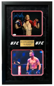 Justin Gaethje signed UFC gerahmt 8x10 Foto Collage JSA COA Autogramm USA Flagge - Bild 1 von 6