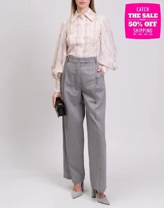 RRP€702 EMILIA WICKSTEAD Crepe Shirt UK8 US4 IT40 S Printed Made in UK - Imagen 1 de 6