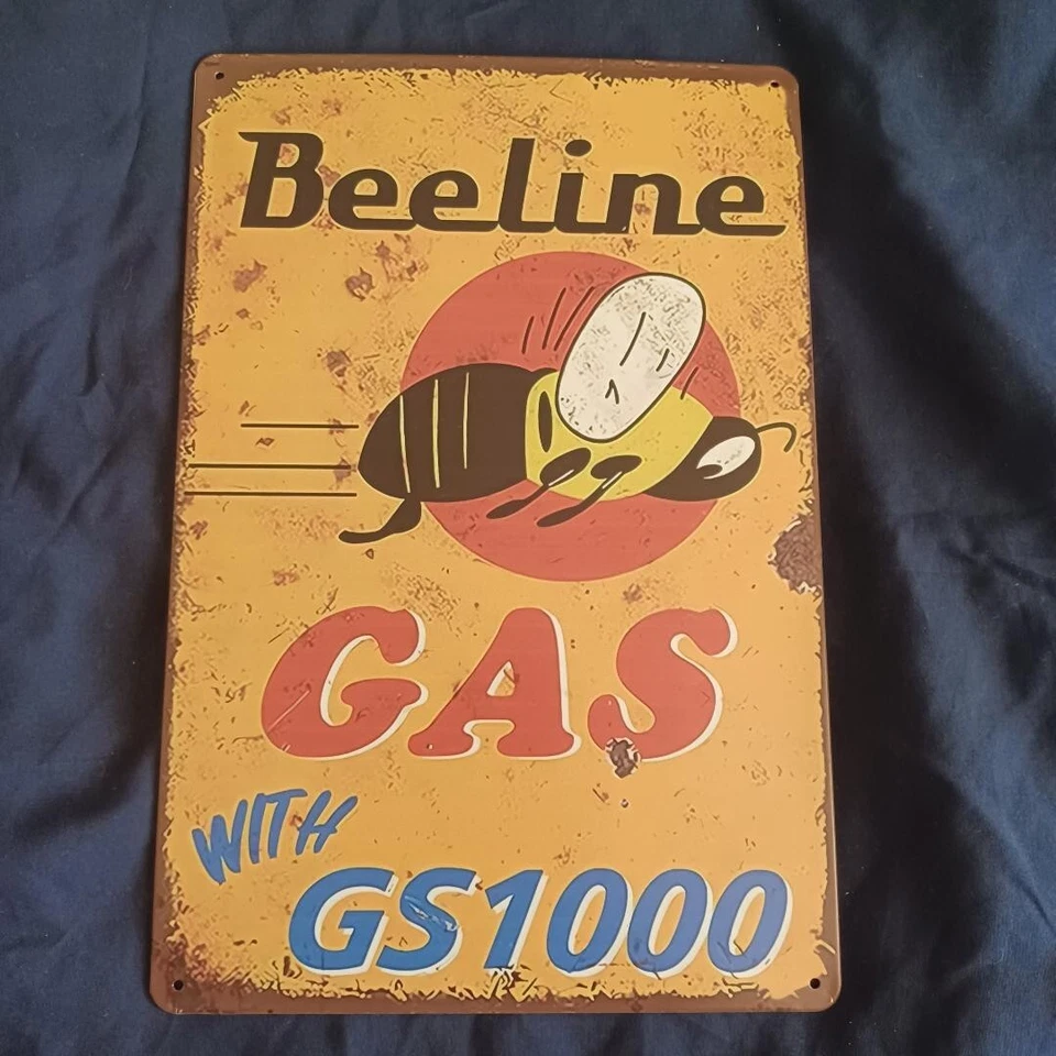 8"X12" Metal Sign Man Cave Garage Bar Gas Station Oil Wall Art Beeline Gas - Image 1 of 1