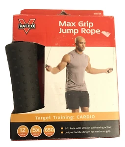 Valeo Springseil Speed Skipping 9 Fuß Cardio Metalllager schwarzes Pad. - Bild 1 von 5