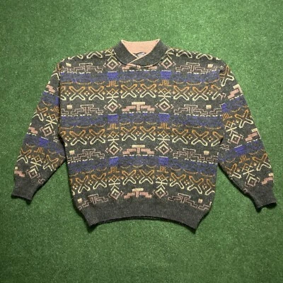 Suéter Tejido Cuello Envolvente Geométrico Monte Carlo Modo Vintage Multicolor (Sin Talla) Foto 1 de 4