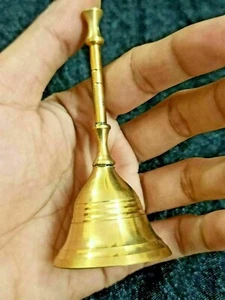 Brass Prayer Bell Ghanti Hindu Temple Pooja Puja Article Traditional For Home - Picture 1 of 2