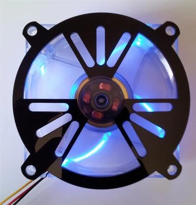 Custom 140mm NUCLEAR RADIATION Computer Fan Grill Gloss Black Acrylic Cooling - Image 1 of 3
