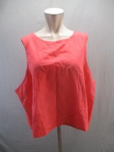 Pact Größe XXXL Damen Rot Bio Baumwolle Leinen Ärmellos Rundhals Top 971 - Bild 1 von 9