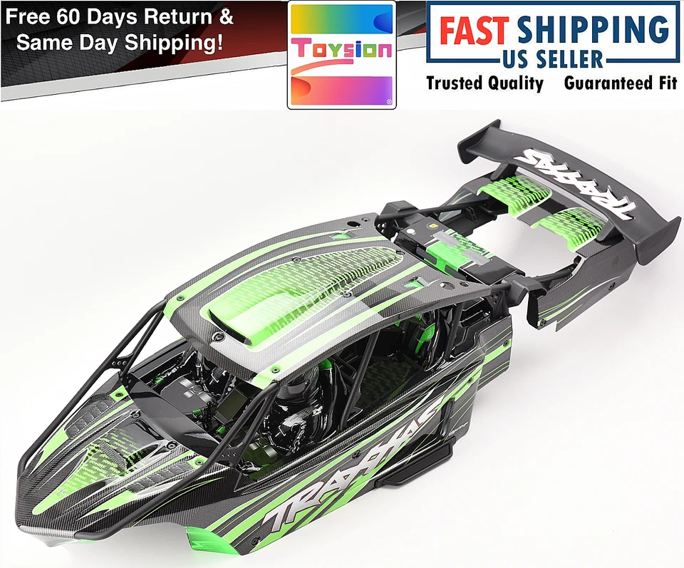 Fits SAND CAR BODY & CAGE (Green Painted, Wires Funco Pro Scale Traxxas 109076-4 - Image 1 of 4