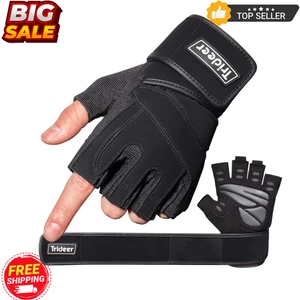 Trideer gepolsterte Trainingshandschuhe für Männer Fitnessstudio Gewichtheben Handschuhe - groß - Bild 1 von 9