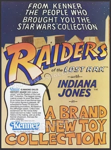 RAIDERS OF THE LOST ARK / Kenner - Pubblicità commerciale originale 1982 / Pubblicità / Fiera dei giocattoli - Foto 1 di 1