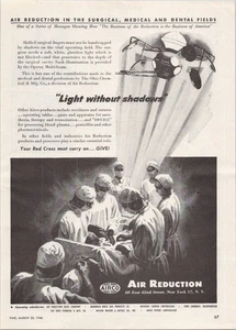 Reducción de aire 1946 anuncio impreso original iluminación dental médica quirúrgica - Imagen 1 de 1