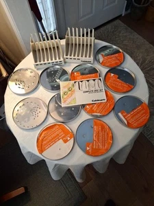 Complete 11 Piece Cuisinart DLC-7 Disc Set w/ 2 Holders & Manual (7 Unused) - Picture 1 of 20