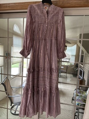 Farm rio metallic striped tiered maxi dress $340 - Image 1 of 4