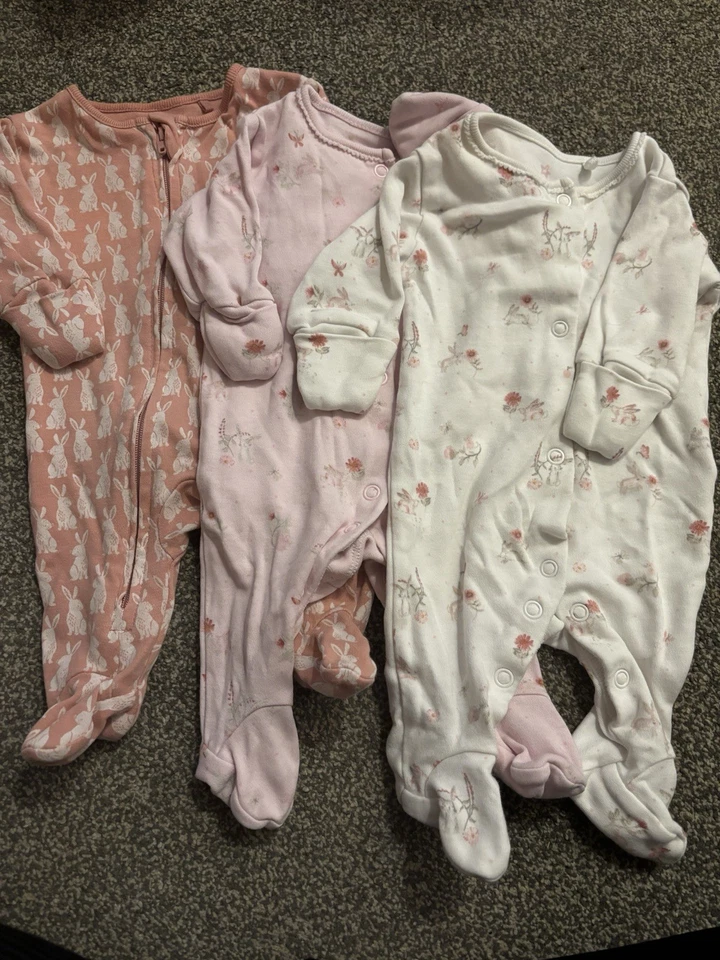 NEXT Floral Sleepsuit Bundle – First Size, 100% Cotton, Excellent Condition - Image 1 of 2