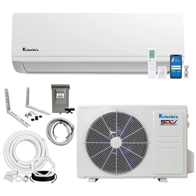 Klimaire HyperHeat 9000 BTU 26.4 SEER2 Ductless Mini-Split Inverter Heat Pump Ac - Image 1 of 4