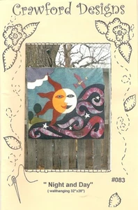 Nacht und Tag Wollfilz Wandbehang Muster von Crawford Designs 083 - Bild 1 von 2