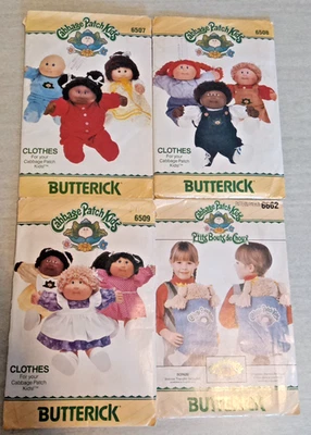 Cabbage Patch Kids Butterick Sewing Patterns Lot of 4 Doll Clothes Transfer UC - Image 1 of 4